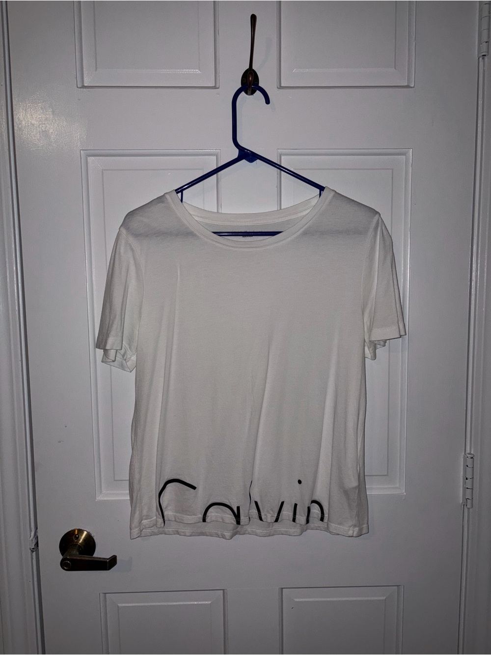 Calvin Klein White Logo Hem Short Sleeve Tee